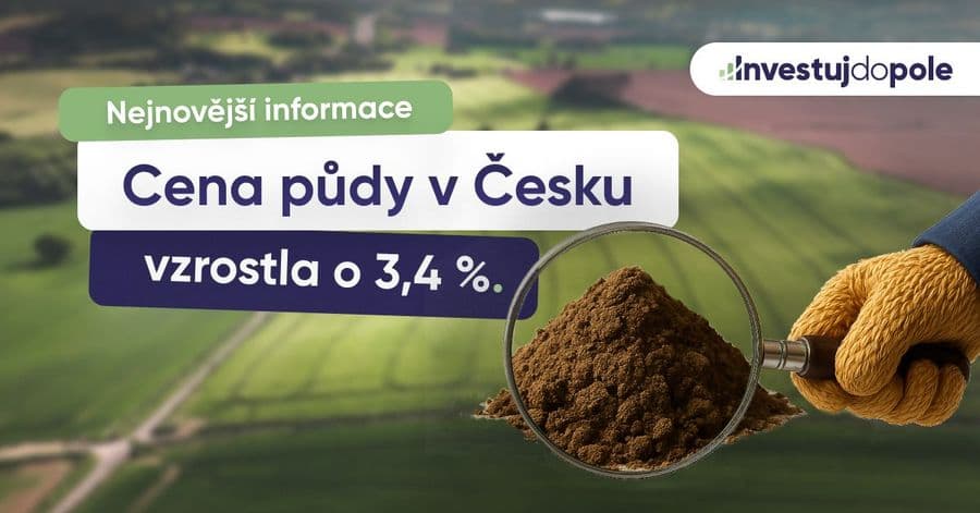 Cena zemědělské půdy dál roste. Rok 2025 přinesl meziroční růst o 3,4 %