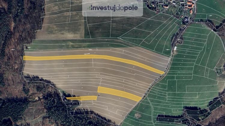 Prodej podílu 1/12 pole 1 559 m², Chocerady - Samechov