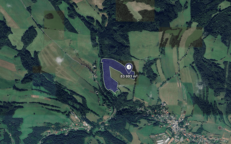 Prodej lesa 97 502 m², Cotkytle