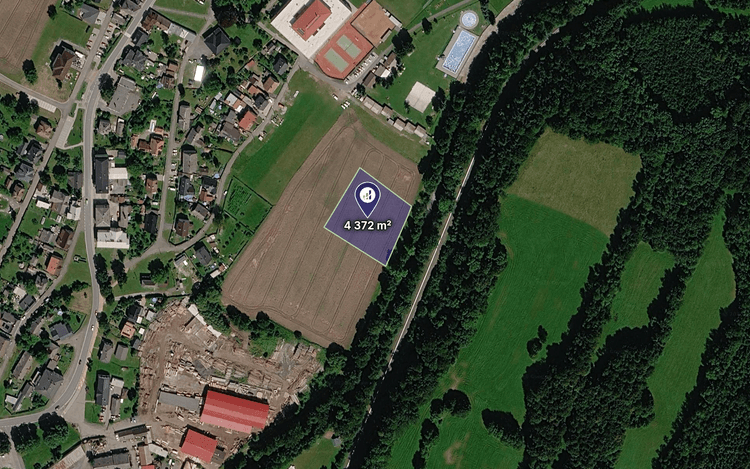 Investiční pozemek 4 372 m2 pro sport a rekreaci u cyklostezky, Ruda nad Moravou