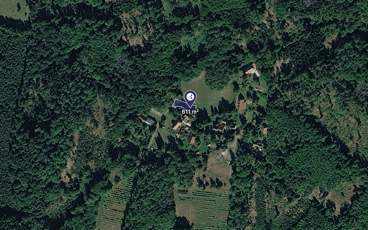 Pozemek pro rekreační chatu 611 m2, k.ú. Mladé