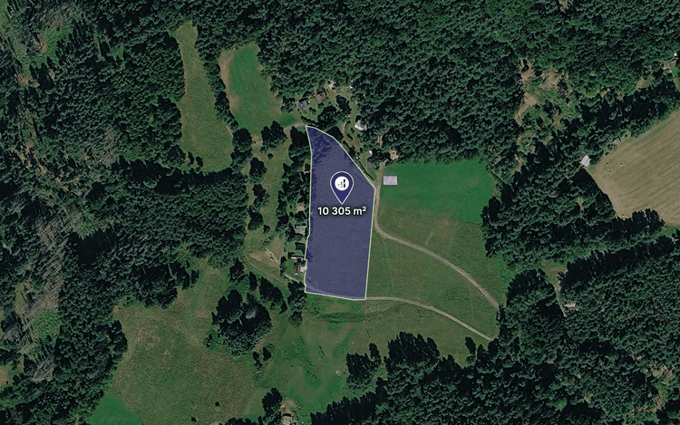 Investiční pozemky 10 305 m2 přímo u rekreační zástavby v k.ú. Všemily